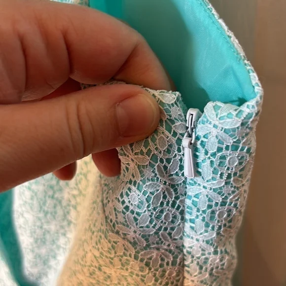 Evan Picone mint lace, sleeveless midi dress fairycore Size 10 - Picture 7 of 8